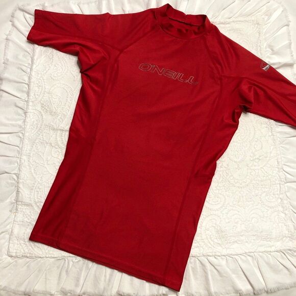 O’Neill Swim Body Shirt Performance Fit Ultraviolet Protection Short Sleeve Red - Picture 5 of 9
